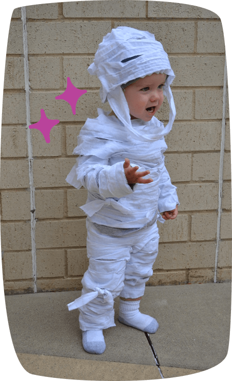 kids in mummy costume
