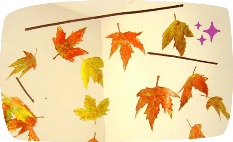 mobile with autumn leaves