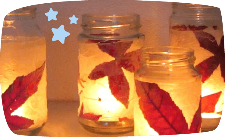tea light holder with leaves