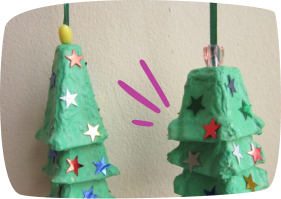 choinka z wytłaczanki po jajkach