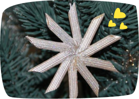 srebrna gwiazda z makaronu penne